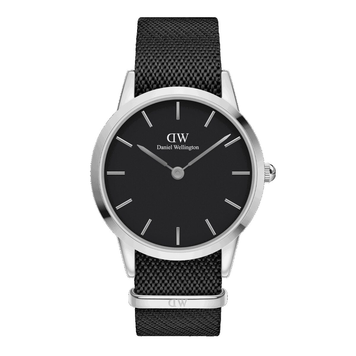 Daniel Wellington DW Uhr Iconic Black NATO Dial 40mm Silver