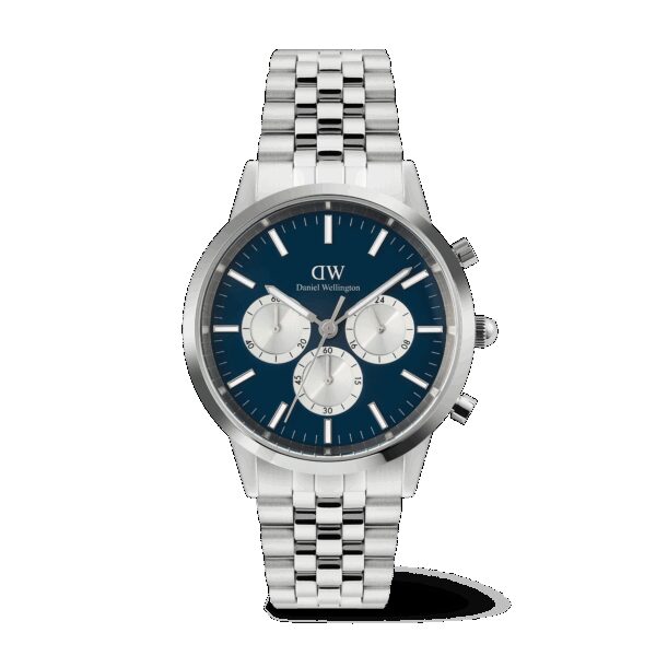 Daniel Wellington DW Uhr Iconic Chronograph Arch 5-Link Arctic Panda Silver 42mm