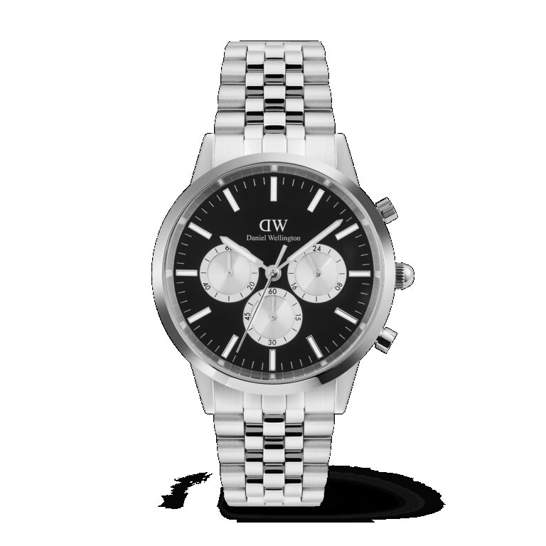 Daniel Wellington DW Uhr Iconic Chronograph Arch 5-Link Onyx Panda Silver 42mm