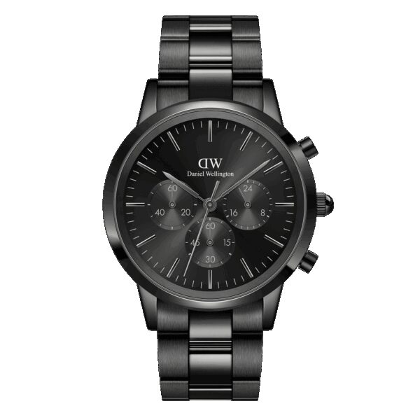 Daniel Wellington DW Uhr Iconic Chronograph Link Onyx B 42mm Black