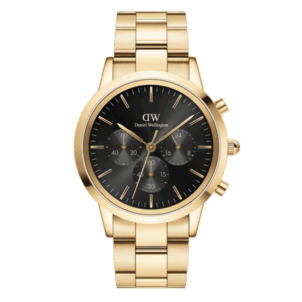 Daniel Wellington DW Uhr Iconic Chronograph Link Onyx G 42mm MIC Gold