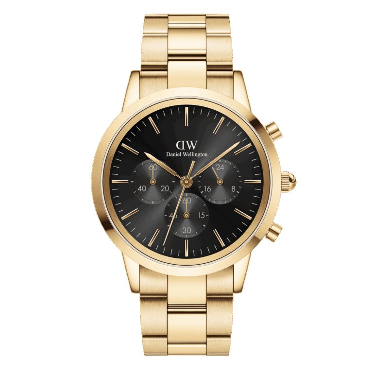 Daniel Wellington DW Uhr Iconic Chronograph Link Onyx G 42mm MIC Gold