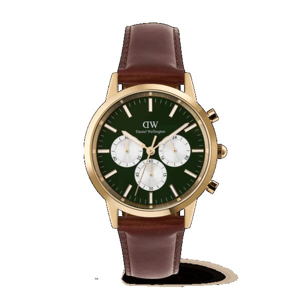 Daniel Wellington DW Uhr Iconic Chronograph St Mawes Emerald Panda Gold 42mm
