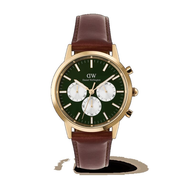 Daniel Wellington DW Uhr Iconic Chronograph St Mawes Emerald Panda Gold 42mm