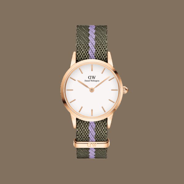 Daniel Wellington DW Uhr Iconic NATO Green/Purple Rose Gold 28mm