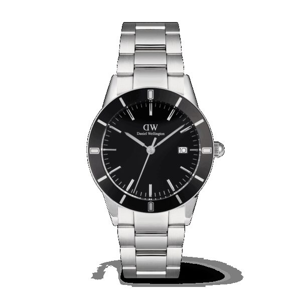 Daniel Wellington DW Uhr Iconic Paradigma Link Black Enamel 40mm Silver