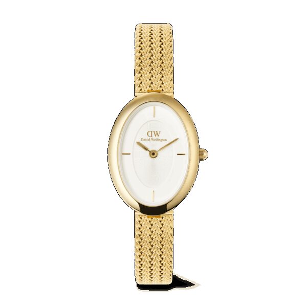 Daniel Wellington DW Uhr Juliette Braided Mesh White Sunray Gold 20x26mm