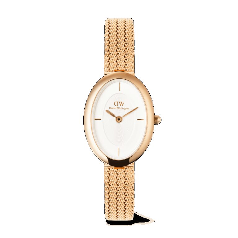Daniel Wellington DW Uhr Juliette Braided Mesh White Sunray Rose Gold 20x26mm