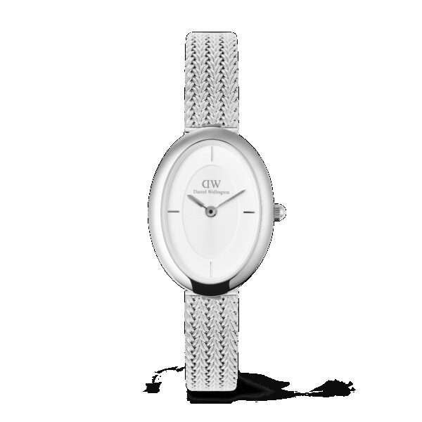 Daniel Wellington DW Uhr Juliette Braided Mesh White Sunray Silver 20x26mm