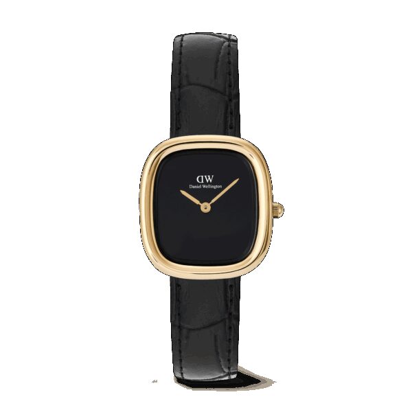 Daniel Wellington DW Uhr Margot Reading Onyx Ceramic Gold 24x26mm