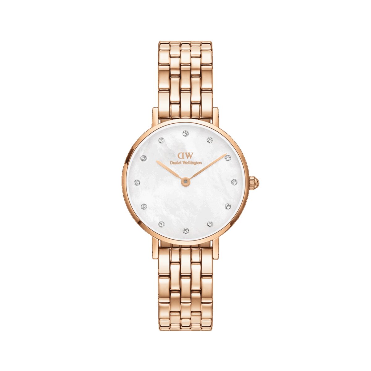Daniel Wellington DW Uhr Petite Lumine 5 Link Melrose White MoP Rose Gold 28mm MIC