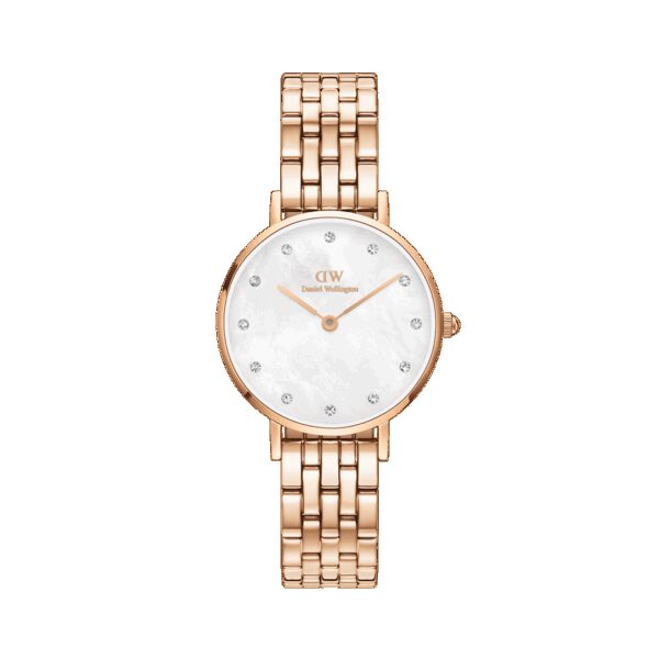 Daniel Wellington DW Uhr Petite Lumine 5 Link Melrose White MoP Rose Gold 28mm MIC