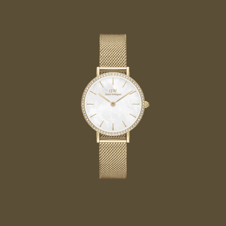 Daniel Wellington DW Uhr Petite Lumine Bezel Evergold MOP 28mm Gold