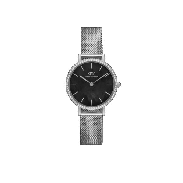 Daniel Wellington DW Uhr Petite Lumine Bezel Sterling Black MOP 28mm Silver