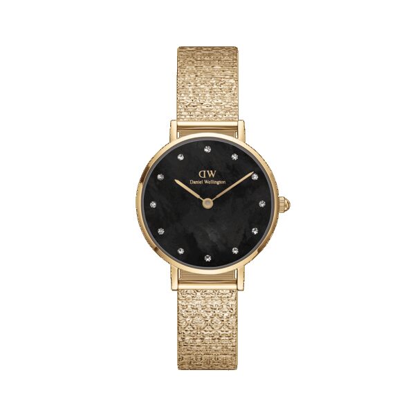 Daniel Wellington DW Uhr Petite Lumine Pressed Piano Black MoP Gold 28mm