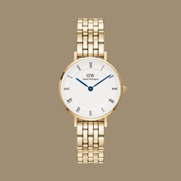 Daniel Wellington DW Uhr Petite Roman Numerals 5-Link Gold 28mm MIC