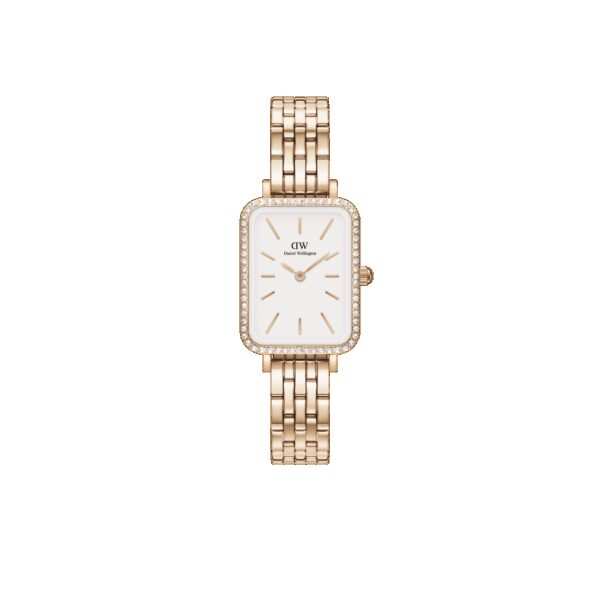 Daniel Wellington DW Uhr Quadro Lumine Bezel 5-Link Melrose 20x26mm MIC Rose Gold