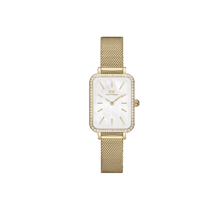Daniel Wellington DW Uhr Quadro Lumine Bezel Evergold MOP 20x26mm Gold