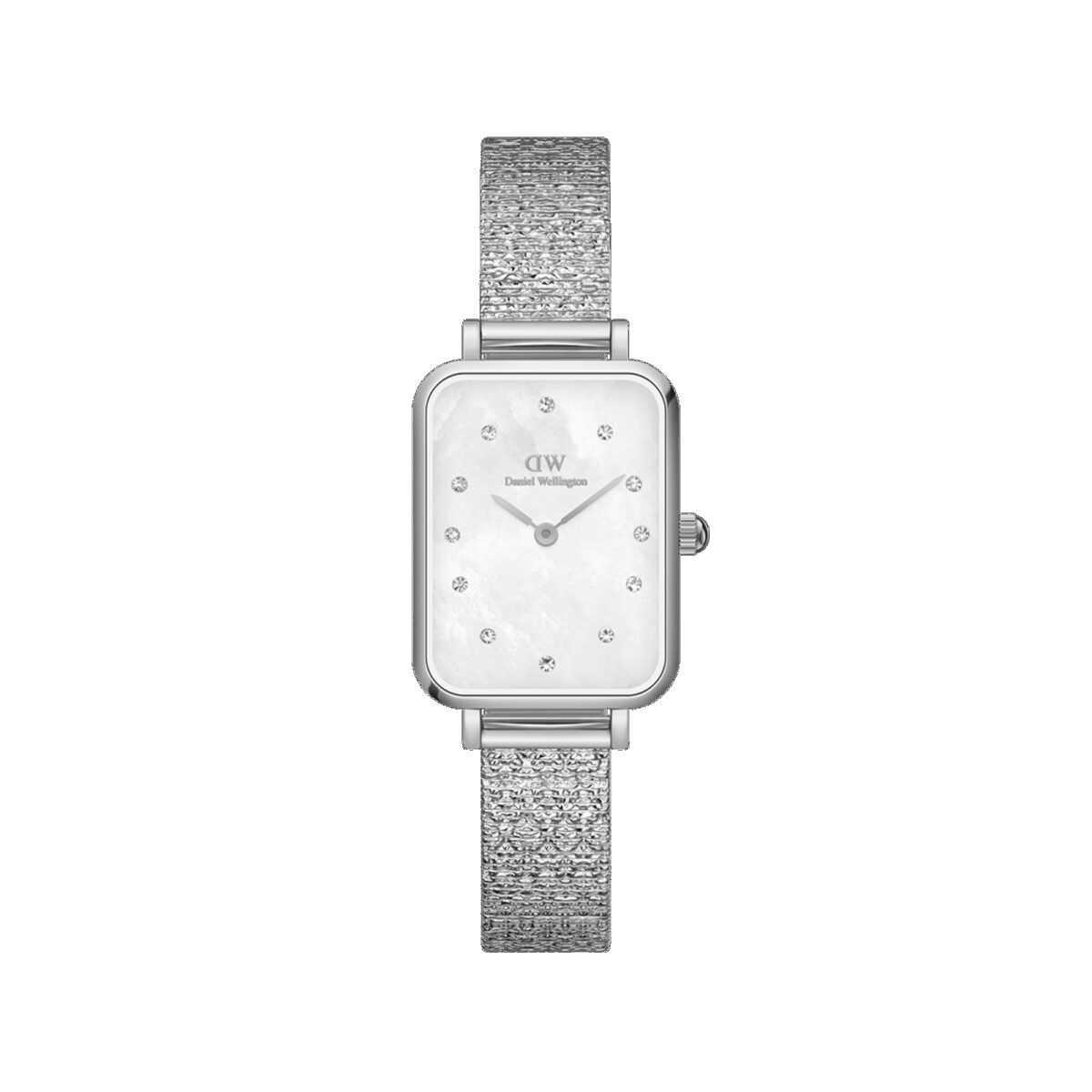 Daniel Wellington DW Uhr Quadro Lumine Pressed Piano White MoP Silver 20x26mm
