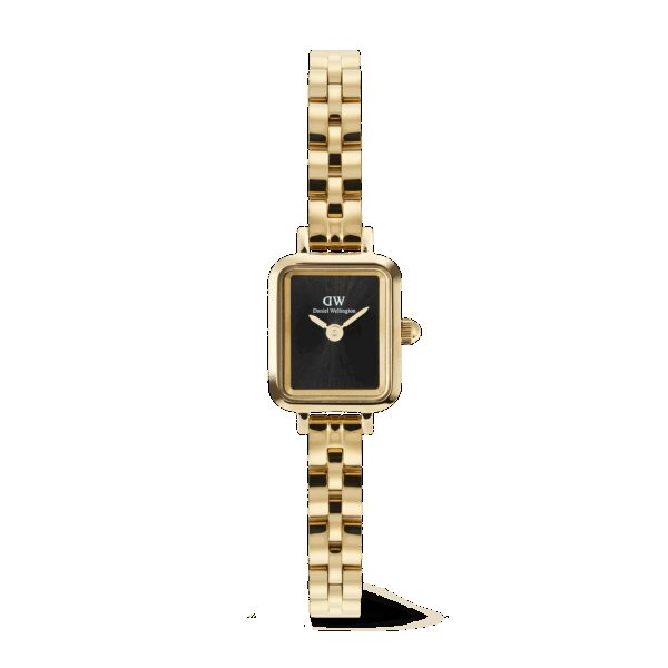 Daniel Wellington DW Uhr Quadro Mini Arch 3-link Onyx Sunray Gold 15.4X18.2mm