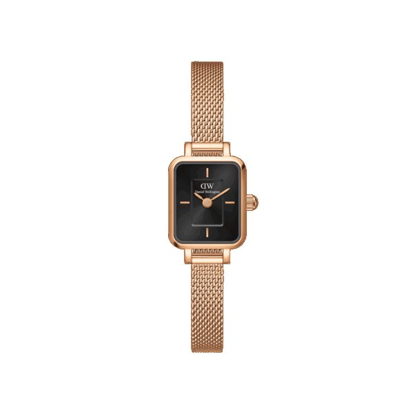 Daniel Wellington DW Uhr Quadro Mini Melrose Onyx 15.4x18.2mm MIC Rose Gold
