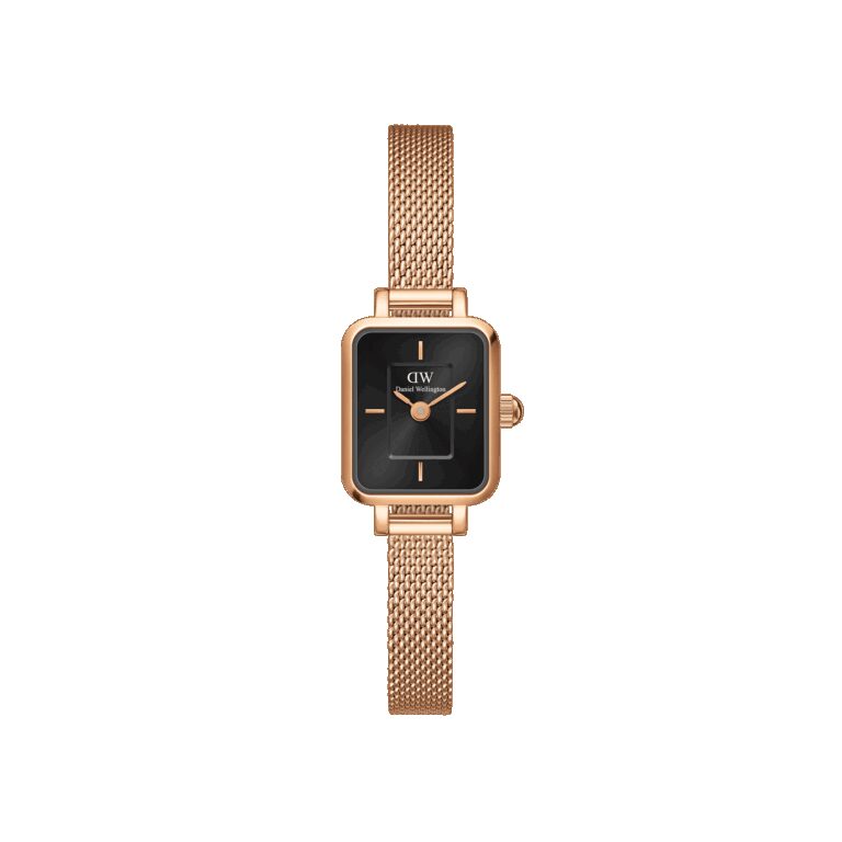 Daniel Wellington DW Uhr Quadro Mini Melrose Onyx 15.4x18.2mm MIC Rose Gold