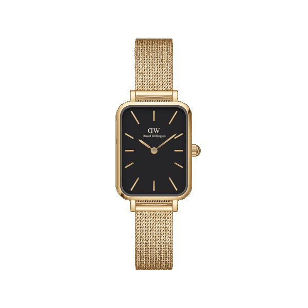 Daniel Wellington DW Uhr Quadro Pressed Evergold Black Gold 20x26mm