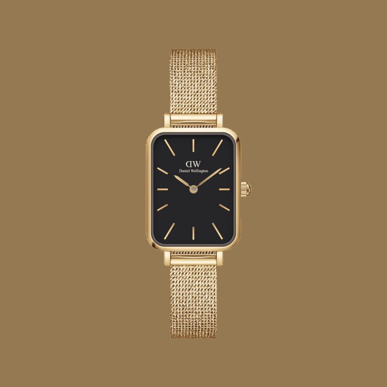 Daniel Wellington DW Uhr Quadro Pressed Evergold Black Gold 20x26mm
