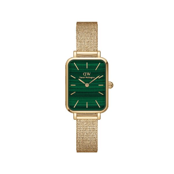 Daniel Wellington DW Uhr Quadro Pressed Evergold Green Gold 20x26mm