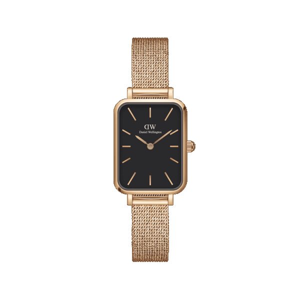 Daniel Wellington DW Uhr Quadro Pressed Melrose Black Rose Gold 20x26mm MIC