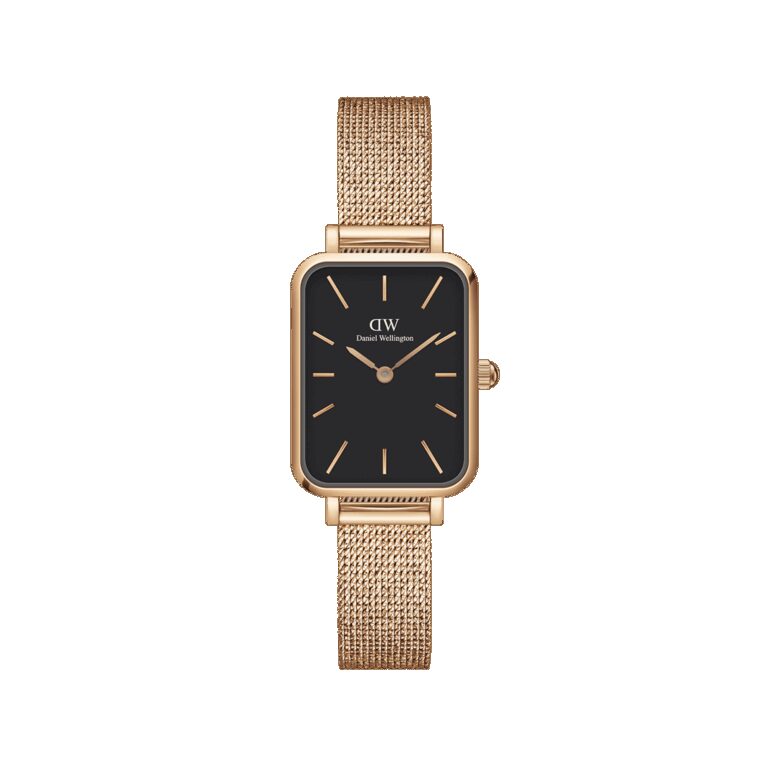 Daniel Wellington DW Uhr Quadro Pressed Melrose Black Rose Gold 20x26mm MIC