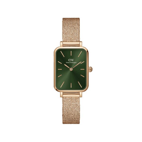 Daniel Wellington DW Uhr Quadro Pressed Melrose Emerald 20x26mm Rose Gold