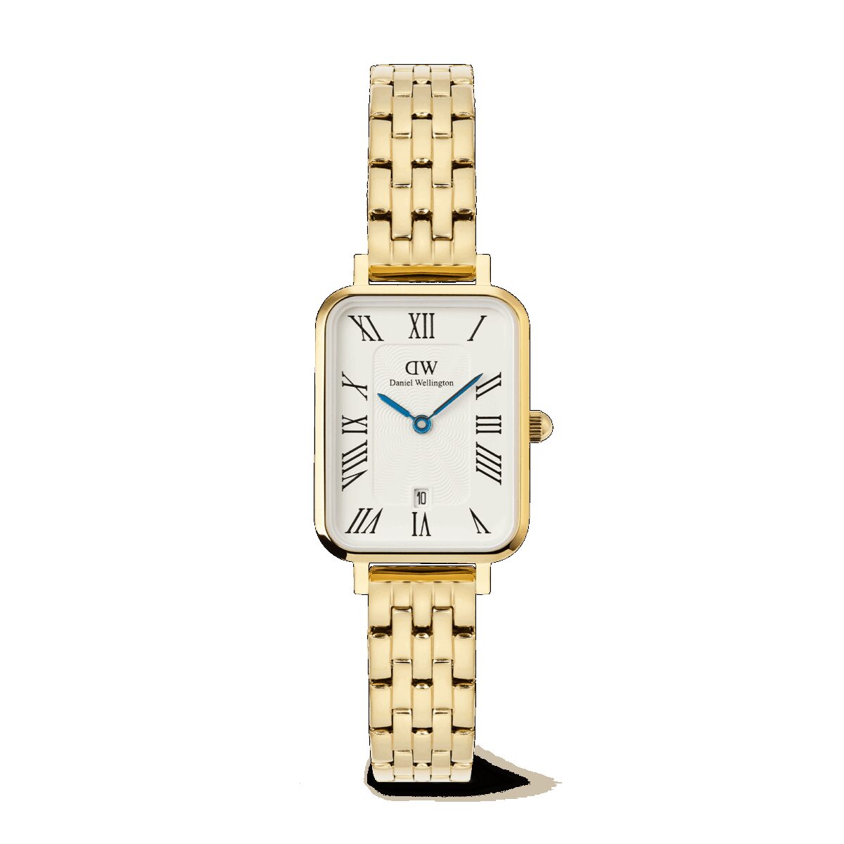 Daniel Wellington DW Uhr Quadro Roman Numerals Date 5-link Gold 20x26mm