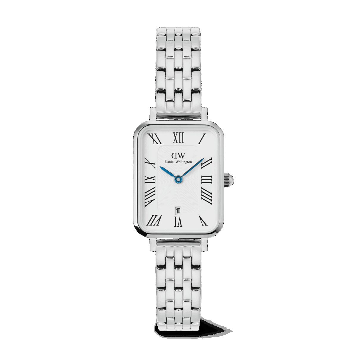 Daniel Wellington DW Uhr Quadro Roman Numerals Date 5-link Silver 20x26mm