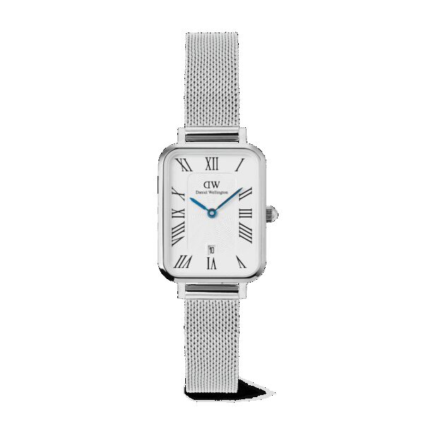 Daniel Wellington DW Uhr Quadro Sterling Roman Numerals Date 20x26mm Silver