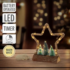 Deko LED Jute Stern mit LED-Beleuchtung 5609