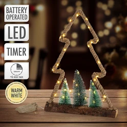 Deko LED Weihnachtsbaum aus Juteseil Standfigur 45 cm warmweiß mit Timerfunktion 5609