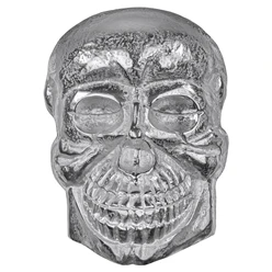Deko Skull Totenkopf Wandskulptur Silber 42x30 cm mit Nickel Finish aus Aluminium WOMO-Design 11