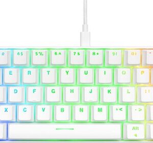 Deltaco WK85R Gaming-Tastatur - Mechanisch - 60% - Roter Schalter - RGB - QWERTY - Weiß Elektronik