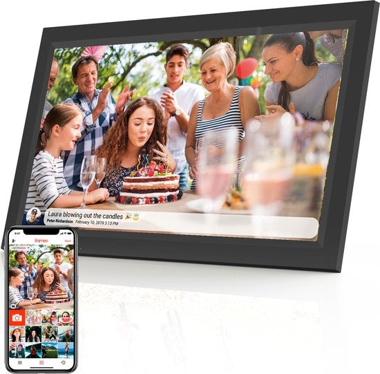 Denver - Digitaler Fotorahmen XL - Full HD - Frameo App - IPS-Touchscreen - 16GB - 15