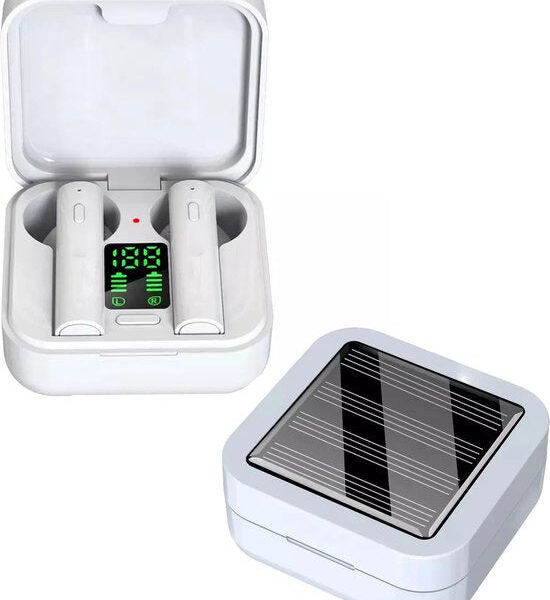 Denver Kabellose Kopfhörer - Solar-Ladegerät - Bluetooth - Klingelfunktion - Touch Control - Kabellose Kopfhörer - TWS62 - Weiß Elektronik