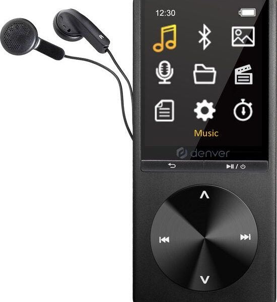 Denver - MP3 / MP4 Player inkl. Ohrhörer - Bluetooth - USB - bis zu 128GB - Sprachaufzeichnung - MP1820 - Schwarz Elektronik