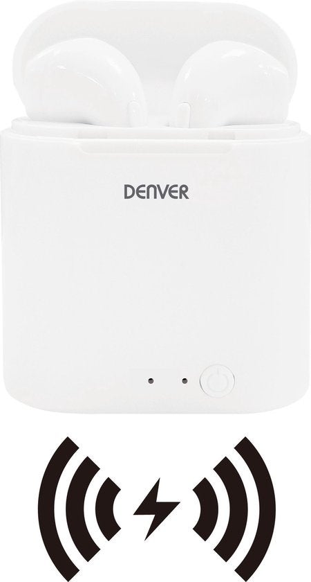 Denver TWQ-40 - Wireless Bluetooth earbuds - draadloos opladen via QI - Wit Elektronik