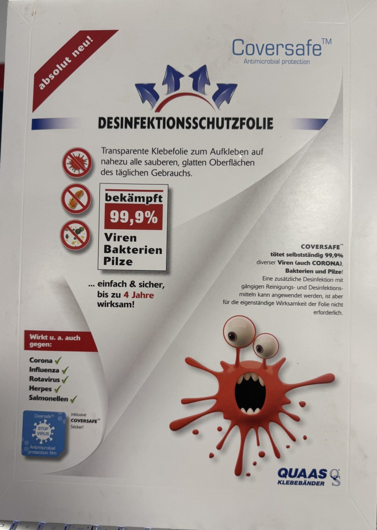 Desinfektionsschutzfolie Wohnen & Kochen