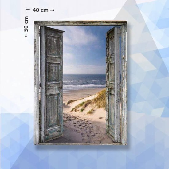 Diamond Painting Package Alte Tür zum Strand - quadratische Kieselsteine - 40 x 50 cm Hobby & Sport