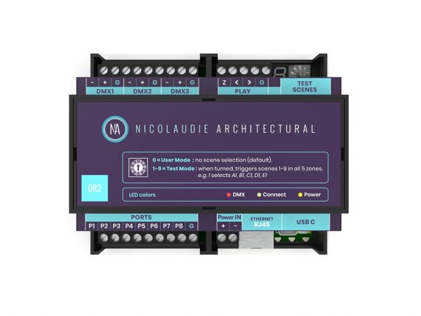 DINA -DR2 Lite Architekturlicht DMX Controller 512 Kanäle 99 Szenen Hutschiene