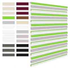 Doppelrollo Grün-Grau-Weiß 45x150 cm mit Klemmträgern inkl. Befestigungsmaterial 2885