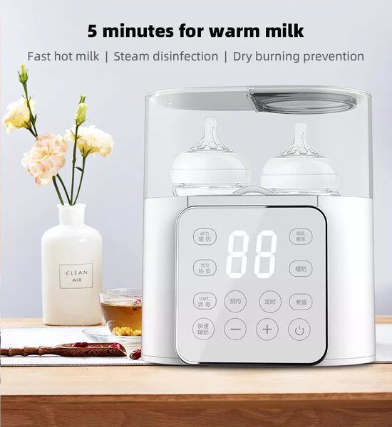 Doppelter Flaschenwärmer - Multifunktional - Milchwärmer - Sterilisator - Präzise Temperaturregelung - Flaschenwärmer Wohnen & Kochen