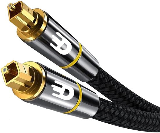Drivv. Premium Toslink Optisches Kabel Nylon - Optisches Audiokabel - Stecker auf Stecker - 3 Meter - Schwarz Elektronik