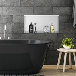 Duschnische 60x30 cm Silber aus Edelstahl Wandnische Duschablage LuxeBath 499999